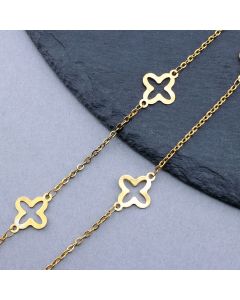 304 Stainless Steel lanac 2.5x2x0.5mm, link:17x13x0.6mm Gold...SSL-P254-10G-5m