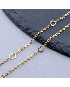 304 Stainless Steel lanac 5x6.4x0.4mm,link: 2.8x2x0.3mm Gold...SSL-E017-01G-10m