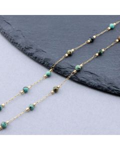 304 Stainless Steel Lanac, Afrički Tirkiz,  2x0.7-3x0.2-3mm Gold...SSL-P016-11G-10m