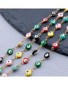 Handmade 304 Stainless Steel Lanac 11x6x3 mm Gold...SSL-I004-08G-5m