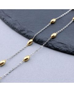 304 Stainless Steel lanac 2x1.5x0.3mm, 7x4mm...SSL-I020-02A-10m