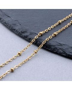 340 Stainless Steel Lanac  2.5x2x0.5mm Gold...SSL-H020-02G-10m