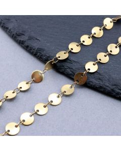 304 Stainless Steel Link Lanac 6x0.5mm Gold IP...SSL-L019-01B-10m