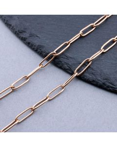 304 Stainless Steel Lanac 12x4x1mm Rose Gold...SSL-H031-02RG-10m