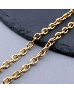 304 Stainless Steel Lanac 8x6x1.5mm Gold...SSL-O008-03G-10m