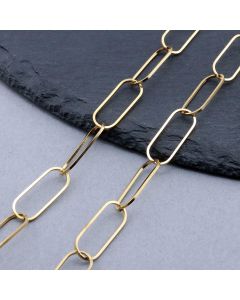 304 Stainless Steel Paperclip Lanac 20x8x1mm Gold...SSL-T003-25G-20m