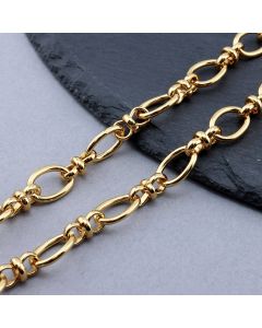 304 Stainless Steel Lanac 14x9.5x2mm Gold...SSL-Q005-02G-5m