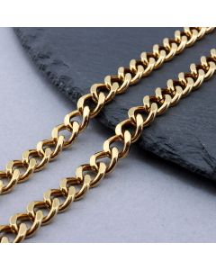 304 Stainless Steel Cuban Lanac 10x8x2 mm Gold...SSL-P003-24B-25m