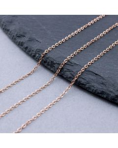 304 Stainless Steel Lanac 1.5x1x0.3mm Rose Gold...SSL-Q001-10-RG-25m