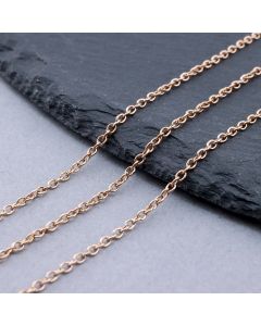 304 Stainless Steel Lanac 2x1.5x0.4mm Rose Gold...SSL-H009-26RG-10m