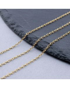 304 Stainless Steel Lanac 2x1.5x0.4mm Gold...SSL-CHS-H009-04G-20m