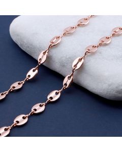 Mesing Coffe Bead Lanac Pozlata Rose Gold ,7x5.5x1.5mm, Alka: 1x3mm...MLP-P0006-03RG-5m