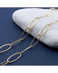 Mesing Vareni Paperclip Lanac 18K pozlata19x7x1mm...MLP-G005-24G-5m