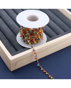 Mesing Handmade Lanac 18K Pozlata 3x2x0.8mm, Perle: 5.5x3mm...MLP-F012-01C-5m