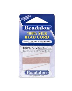 100% Svila za nizanje perli, Veličina 02 ( 0,45mm), dužina 2 mettra + igla, Svetlo Pink ( BE102B-100 )