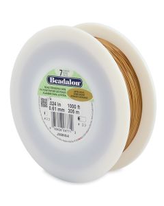 Čelična sajla za nizanje- 7 niti, 0,61 mm, boja Saten Zlatna, ( BEJW06NG-8 )