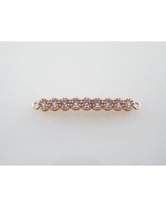 Konektor pozlata Rose gold  sa Cubic cirkonima, 38x4x3 mm( CZ-RG115)