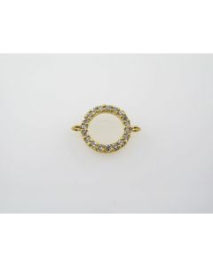 Konektor pozlata 18K sa Cubic cirkonima ,17 x 12 x 2 mm( CZ-ZLP108)