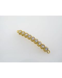 Konektor pozlata 18K  sa Cubic cirkonima, 38x4x3 mm ( CZ-ZLP115)