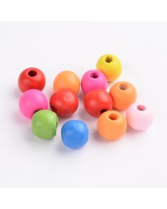 Bojene drvene perle 12 *10 mm,rupa oko 3mm (DP249046)