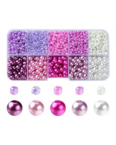 Set sa Akrilnim i Staklenim perlama , mix boja i oblika ...SET-YW0009-66G