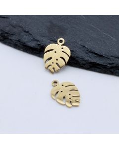 Stainless Steel Privezak List,Gold...N090-JN823-AG