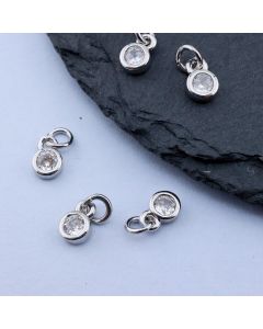 Privezak 4x6 mm, Rodijum...P-2154055-P