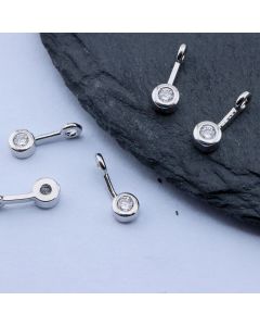Privezak 10x3 mm, Rodijum...P-215306-R