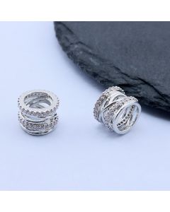 Perla 7.6x10 mm, Rodijum...P-208223-R