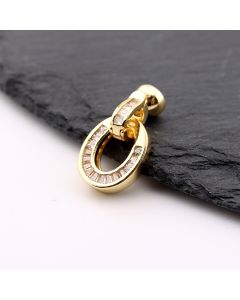 Premium kopča sa CZ Cirkonima za bisere,perle,18k Pozlata...P-23MK60D