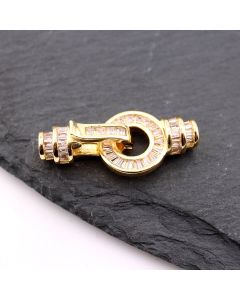 Premium kopča sa CZ Cirkonima za bisere,perle... - Pozlata 18k ( 23MK60CG )