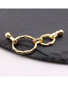 Premium kopča sa CZ Cirkonima za bisere,perle... - Pozlata 18k ( 23MK60FG )