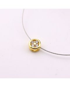 Perla ukrasna sa CZ cirkonima 6x3,5x1,2mm, rupe oko 3x1 mm- Pozlata 18k ( 23MK54 )