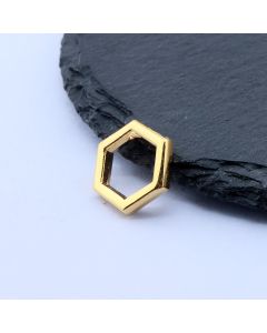 Perla Heksagon 14x3 mm, 18k Pozlata...P-332033-B