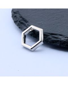 Perla Heksagon 14x3 mm, Rodijum...P-332033-B1