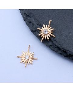 Privezak Zvezda+CZ, 18k Pozlata...P-T038-378G