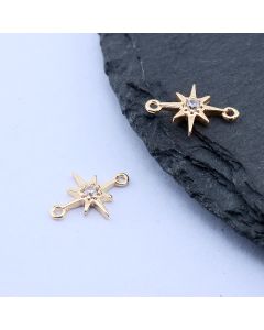 Konektor Zvezda+CZ 12x8 mm,18k Pozlata...P-F081-20G