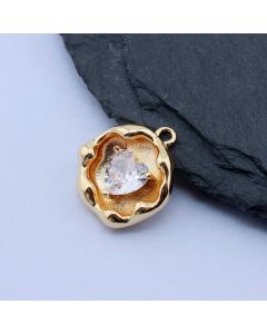 Privezak Srce +CZ 15x14x4 mm, 18k Pozlata....P-B0723-36G