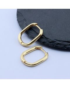 Osnova za minđuše Huggie Hoop 22.5x17x2.5 mm, 18k Pozlata...P-F245-04G-B