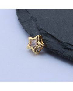 Perla Zvezda+CZ 9x5 mm, 18k Pozlata...P-S348-485-NF