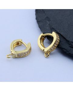 Osnova za minđuše Huggie Hoop 14x12x3.5 mm, 18k Pozlata...P-158-12G