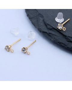 Osnova za minđuše 13x5 mm, 18k Pozlata...P-HSH-00901