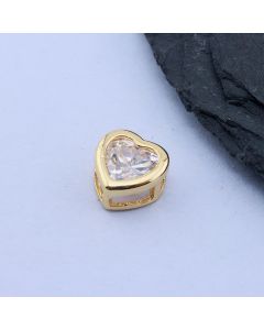 Perla Srce+CZ 9x5 mm, 18k Pozlata...P-N233-150