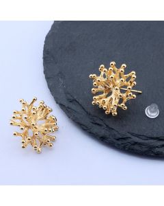 Osnova za minđuše Koral 20x20 mm, 18k Pozlata...P-T038-494G