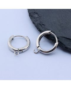 Osnova za minđuše Huggie Hoop 16x15x3.5 mm, Rodijum...P-K083-33P
