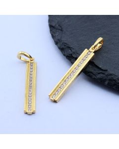 Privezak+CZ Cirkoni 30x4.5 mm, 18k Pozlata...P-P086-18G