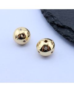 Perla+CZ Cirkoni 9x9 mm,18k Pozlata...P-F038-11G-FF