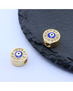 Perla Fatimino Oko+CZ Cirkoni 9.5x9.5 mm,18k Pozlata...P-Z017-02G
