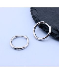 Osnova za Minđuše Huggie Hoop 17x16x2 mm,Rodijum...P-K08329P