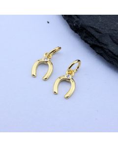 Privezak Potkovica+CZ 9x6 mm,18k Pozlata...P-Q028-25